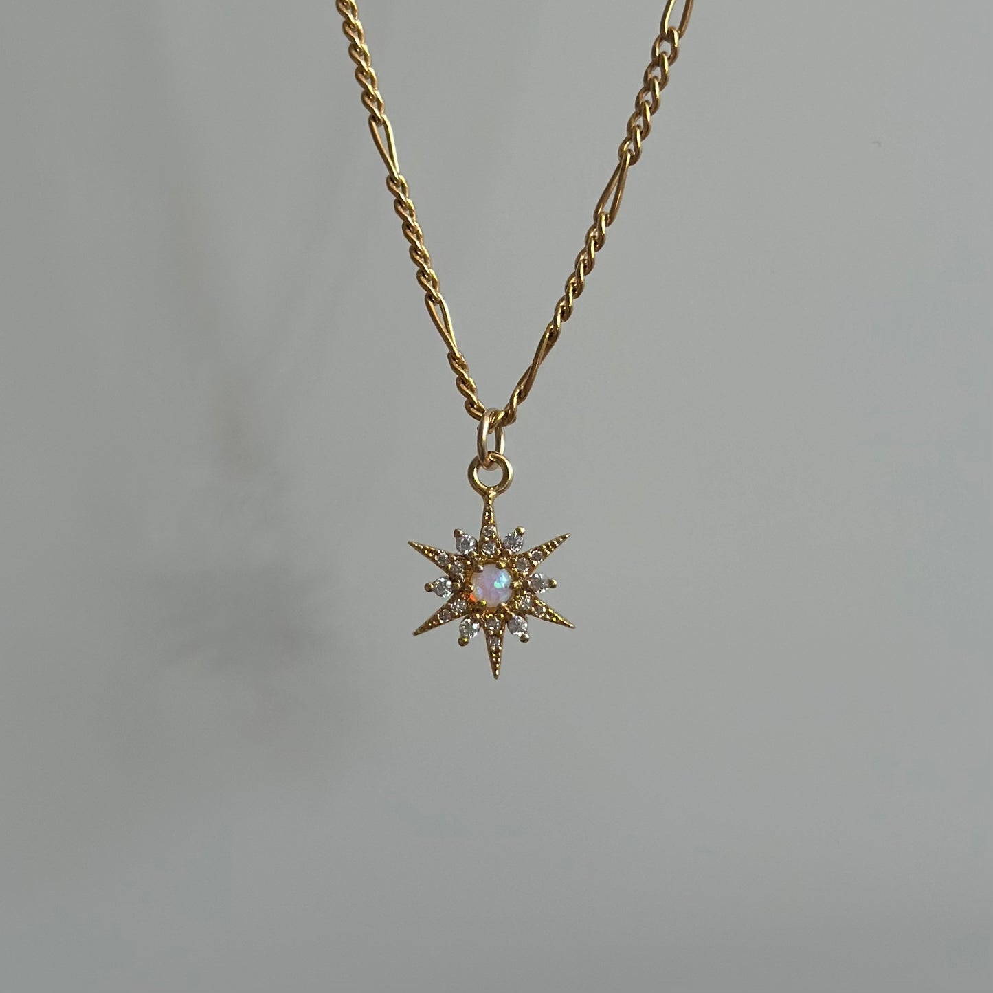 Opal Celestial Star Charm Necklace