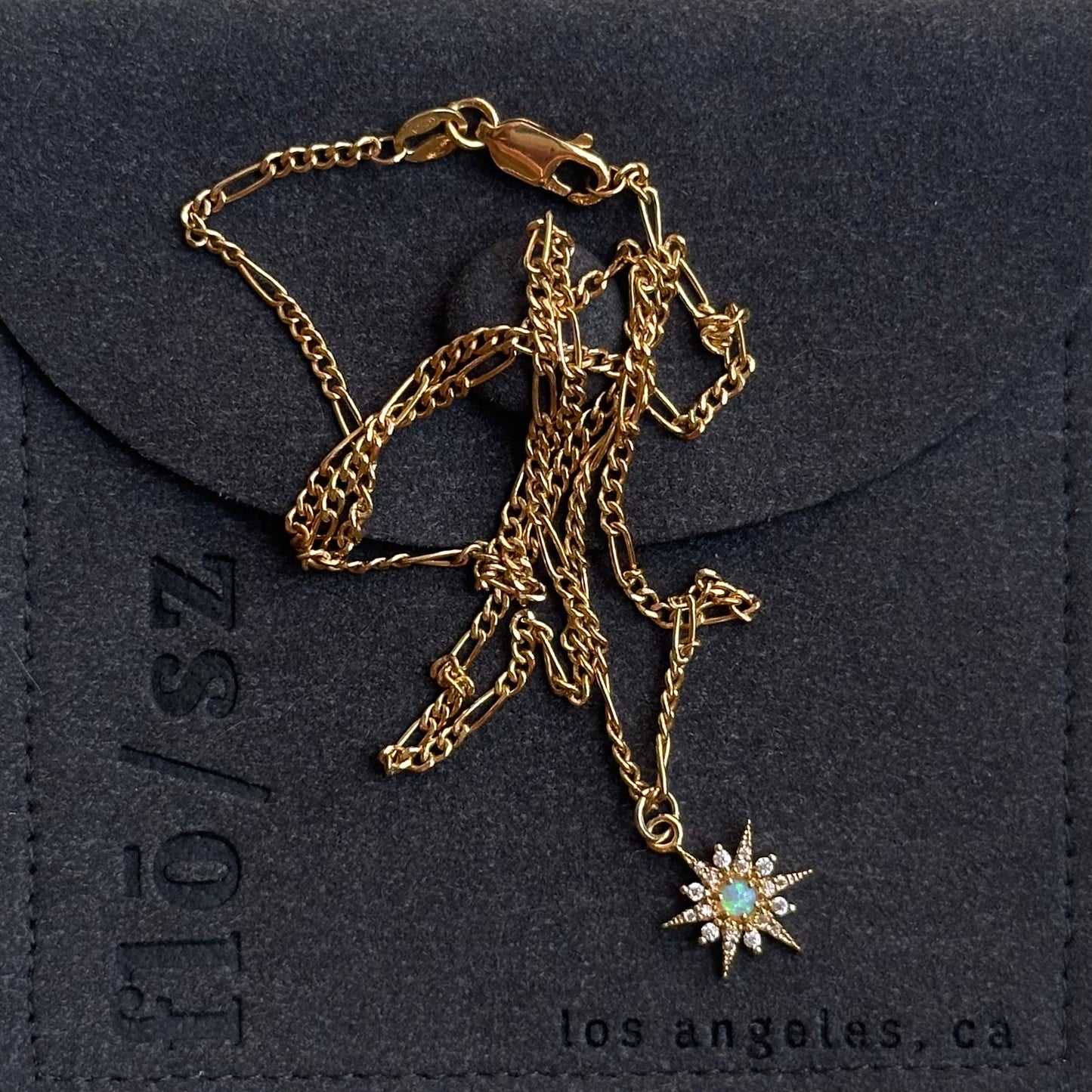 Opal Celestial Star Charm Necklace