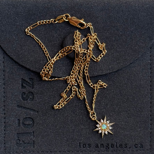 Opal Celestial Star Charm Necklace